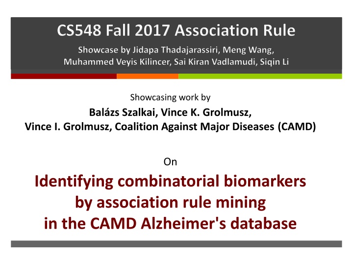 Work by Balzs Szalkai, Vince K. Grolmusz, Vince I. Grolmusz, CAMD International Journal of Computer Applications