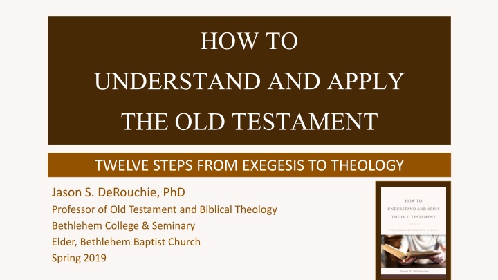 Old Testament Exegesis: Literary Units and Structure Analysis