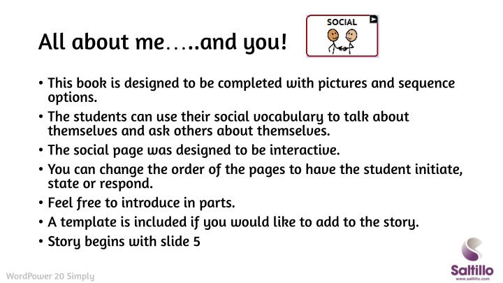 Social Vocabulary Book for Students