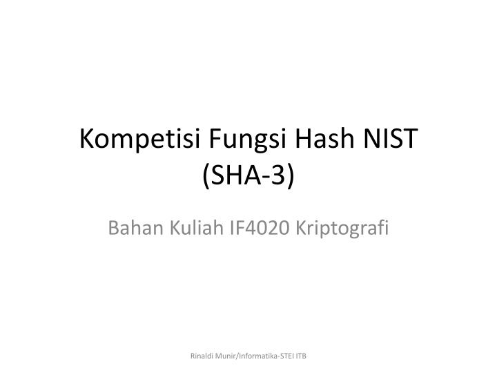 Kompetisi Fungsi Hash NIST SHA-3: Sejarah dan Proses Pemilihan