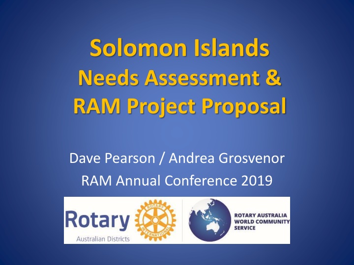 RAM Project Proposal in Solomon Islands