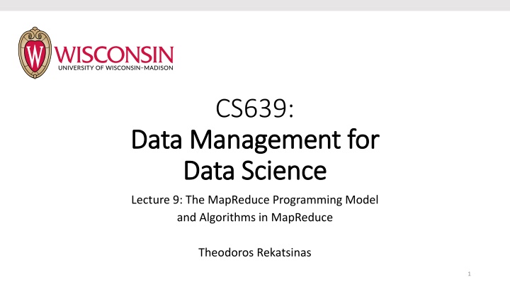 The MapReduce Programming Model and Algorithms