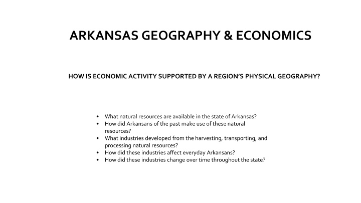 Arkansas Natural Resources and Economic Development