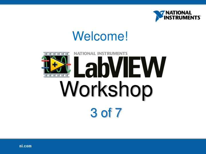 Welcome to the Workshop Series