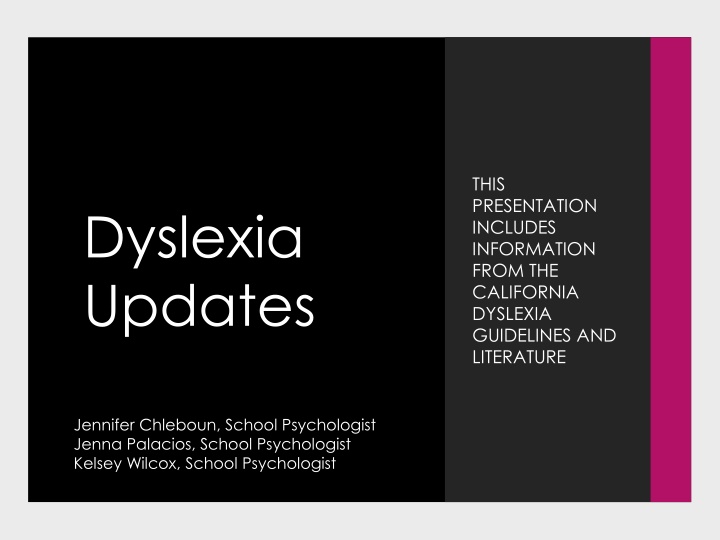 Dyslexia Updates