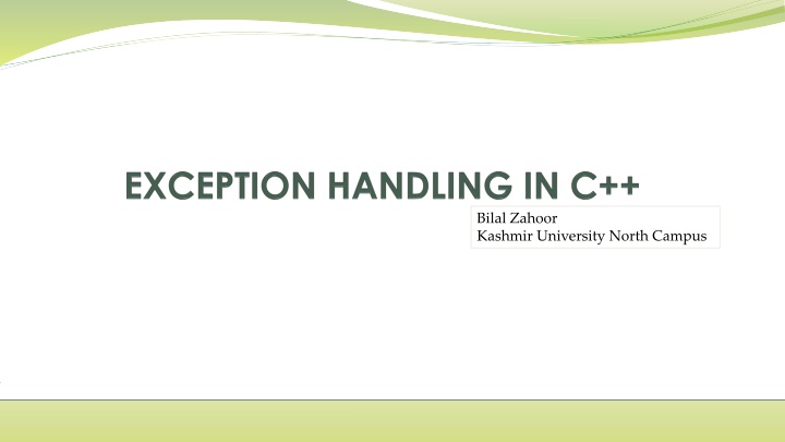 Exceptions and Exception Handling