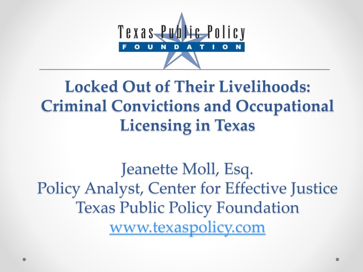 Occupational Licensing Restrictions on Ex-Offenders in Texas