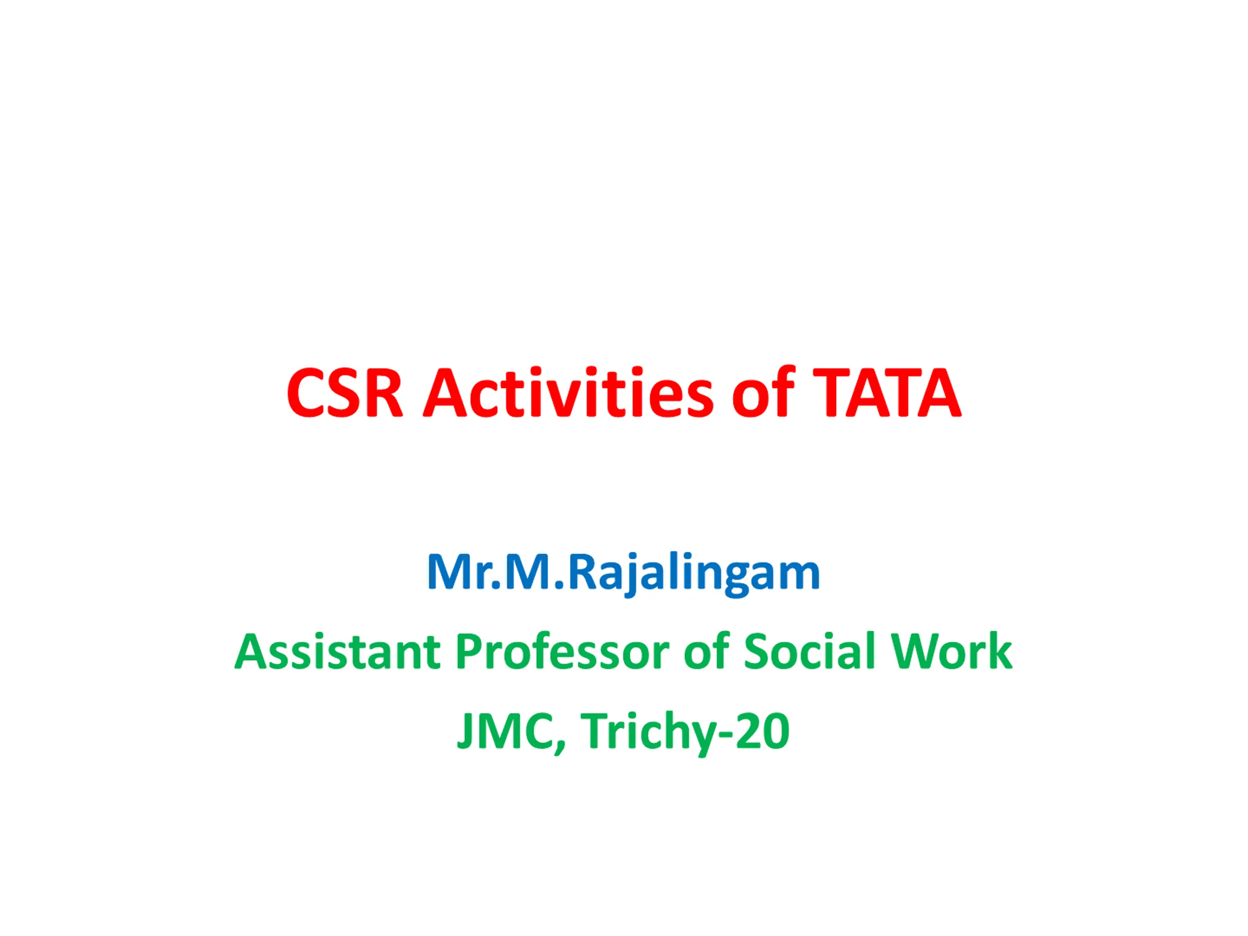 CSR Activities of TATA
