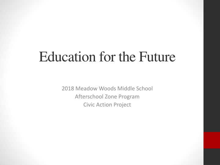 Education for the Future