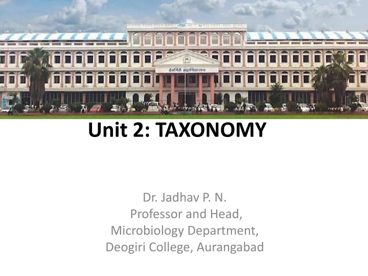 Unit 2: TAXONOMY