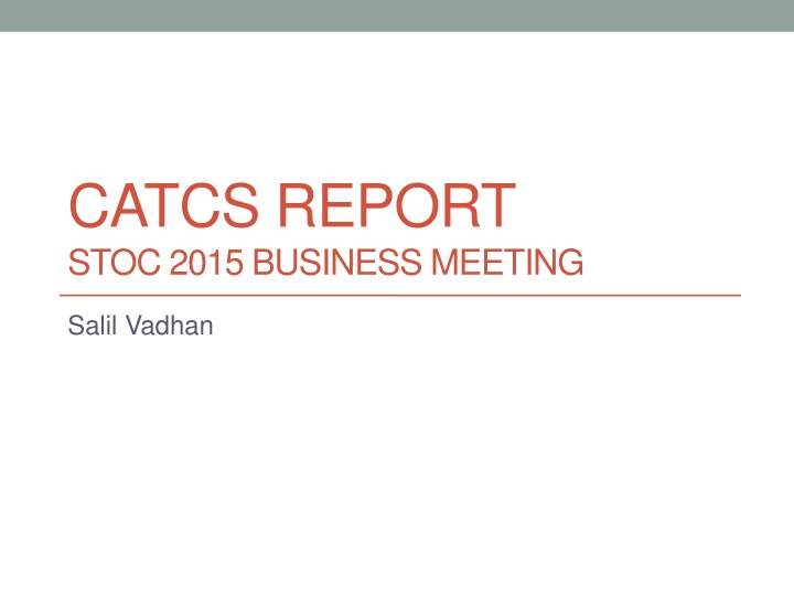 CATCS REPORT