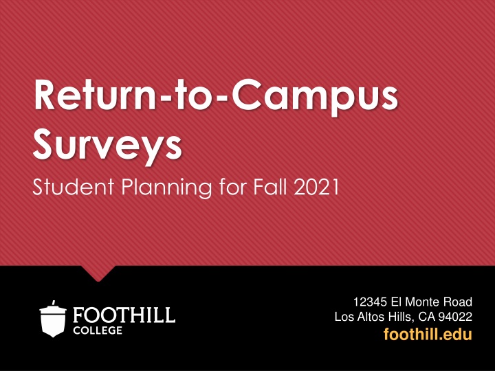 Return-to-Campus  Surveys