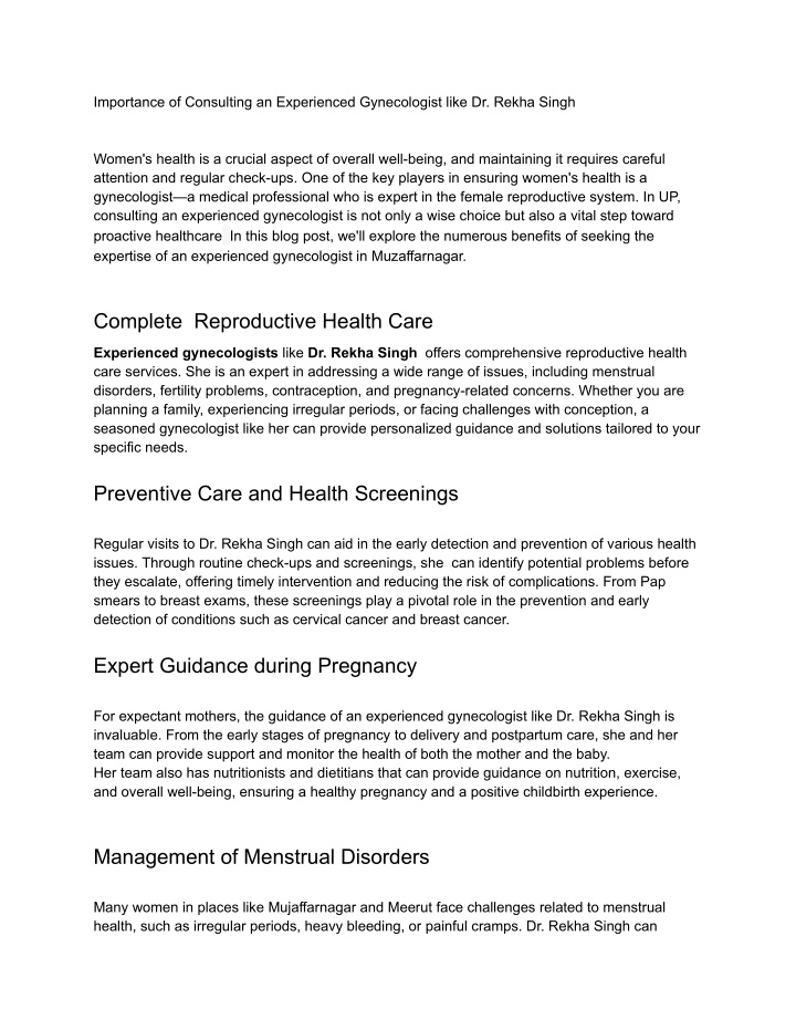 importance of consulting an experienced n.w