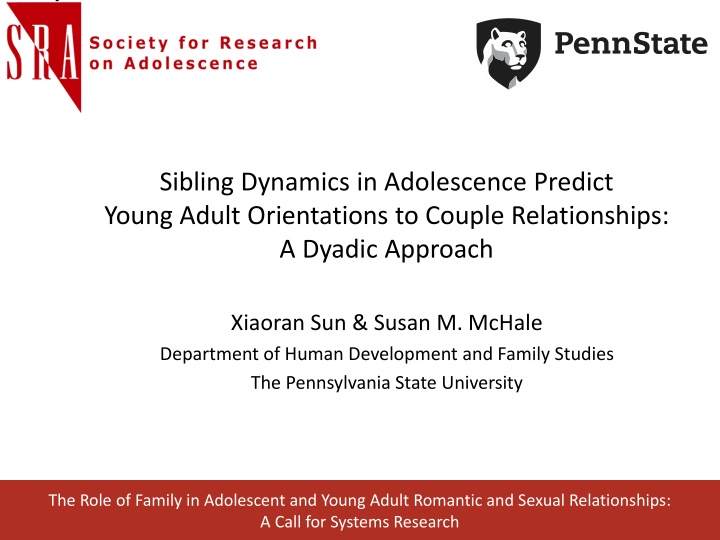Sibling Dynamics in Adolescence Predict Young Adult Orientations to Couple Relationships: A Dyadic Approach
