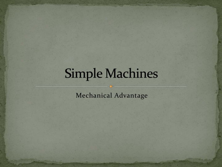 Simple Machines