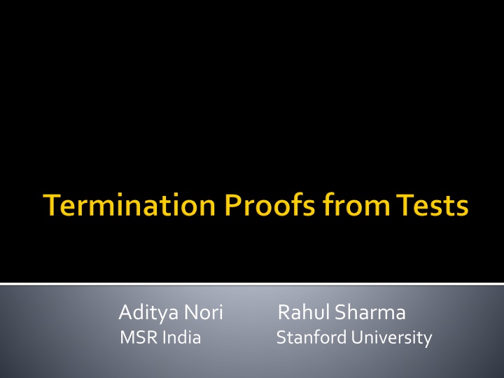 Proving Program Termination Using Tests and Loops