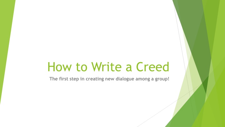 How to Write a Creed