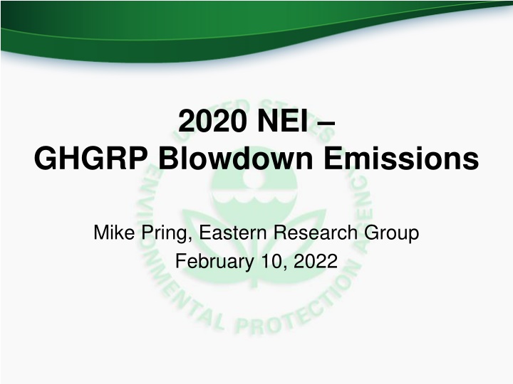 GHGRP Blowdown Emissions Reporting
