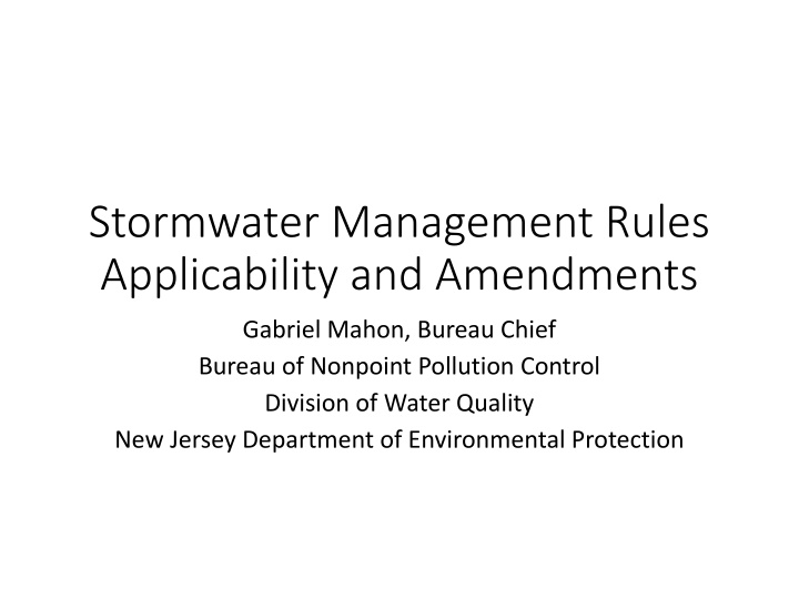 Post-Construction Stormwater Management in New Jersey