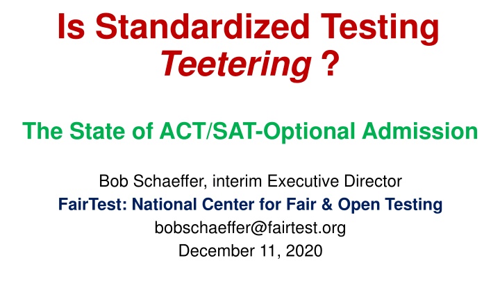 State of ACT/SAT-Optional Admission & Test-Optional Surge