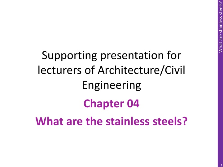 Stainless Steels in Architecture