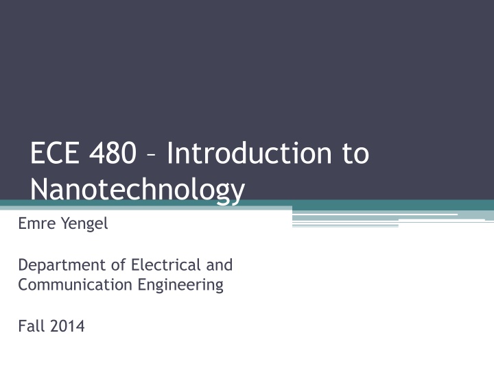 Introduction to Nanotechnology in Electrical Engineering