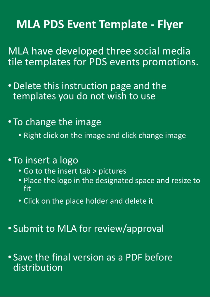 MLA PDS Event Flyer Templates for Social Media Promotions
