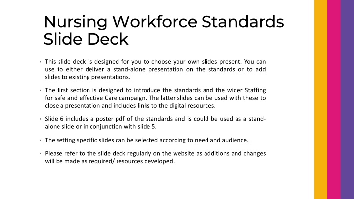 Nursing Workforce Standards Presentation