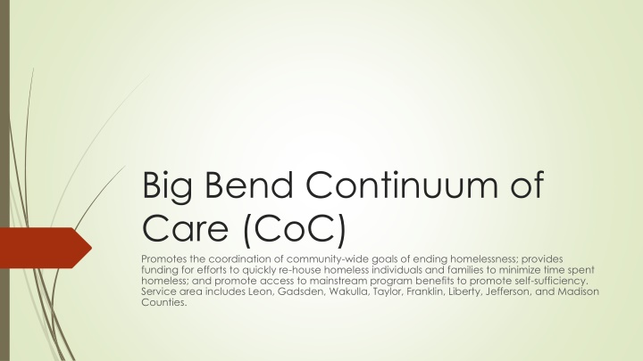 Big Bend Continuum of Care(CoC)