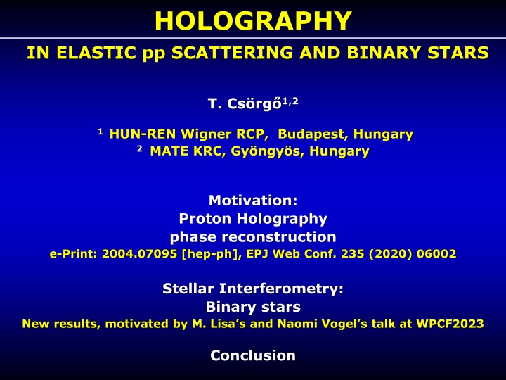 HOLOGRAPHY