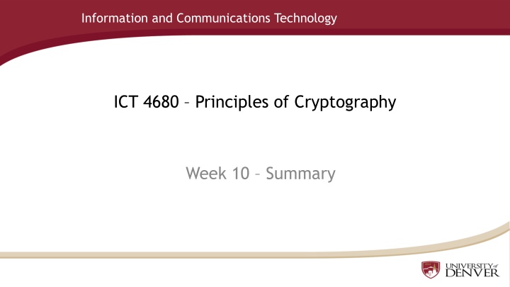 Principles of Cryptography and Data Security
