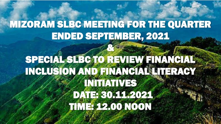 Mizoram SLBC Meeting - Financial Review and Initiatives