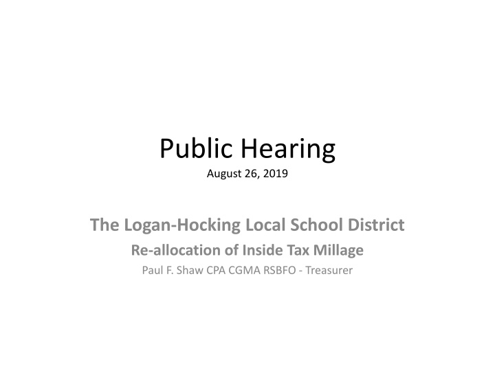 Public Hearing