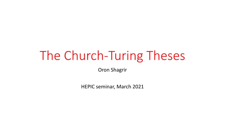 Church-Turing Theses Variants