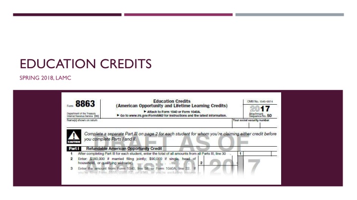 Overview of Education Credits for Taxpayers