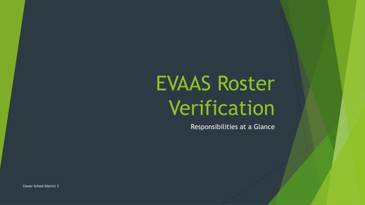 EVAAS Roster Verification & Responsibilities Overview
