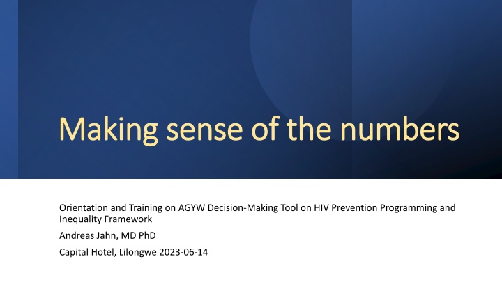 Making sense of the numbers Making sense of the numbers