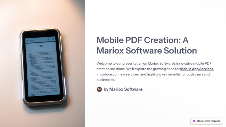 mobile pdf creation a mariox software solution n.w