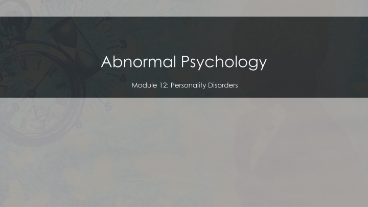 Abnormal Psychology