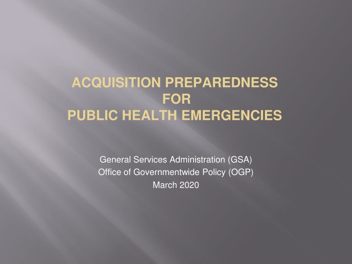 Contract Preparedness for Public Health Emergencies