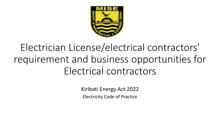Requirements and Opportunities for Electrical Contractors in Kiribati