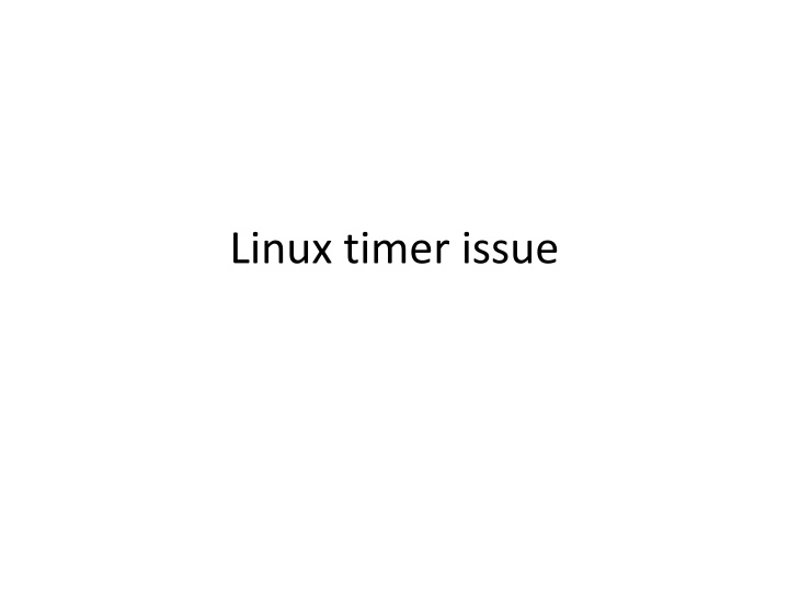 Linux timer issue