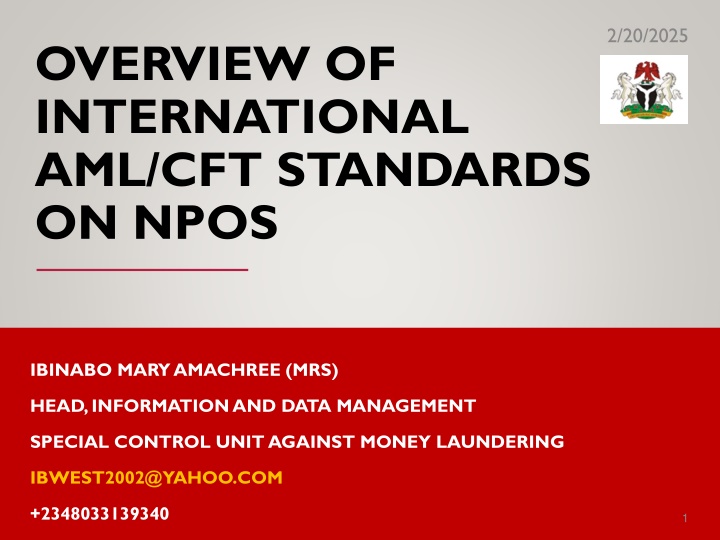 International Standards on NPOs: AML/CFT Overview