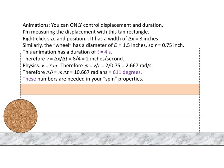 Controlling Displacement and Duration in Animations