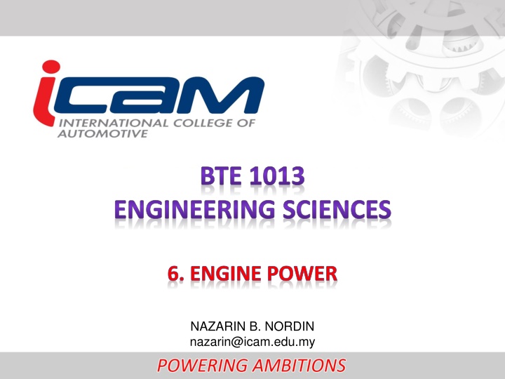 BTE 1013 ENGINEERING SCIENCES