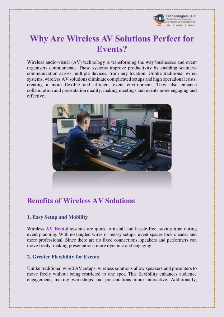 why are wireless av solutions perfect for events n.w