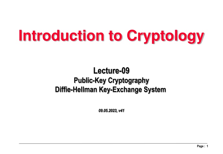 Introduction to Cryptology