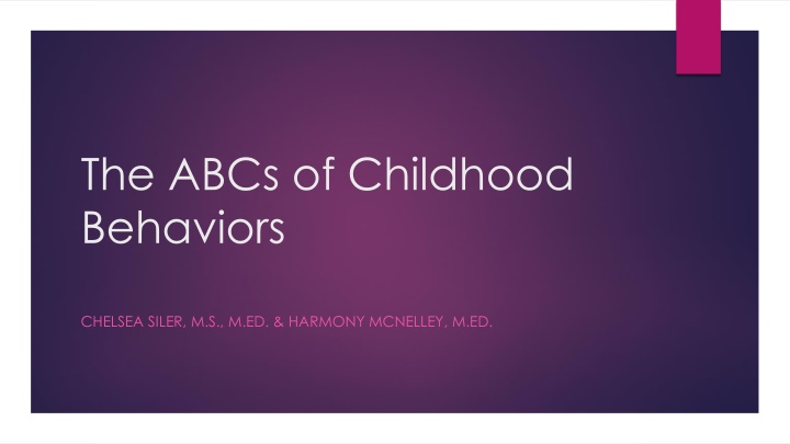 The ABCs of Childhood Behavior
