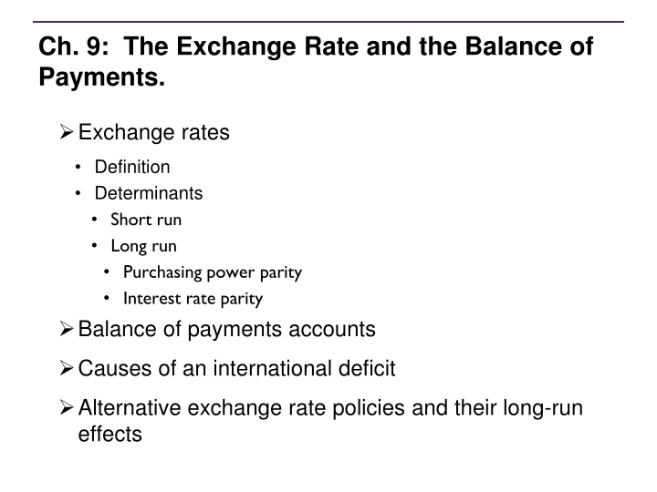 The Exchange Rate and the Balance of Payments.