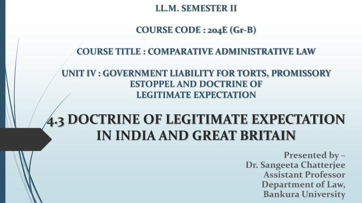 Doctrine of Legitimate Expectation in Public Law